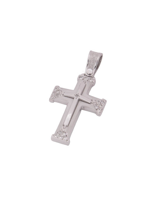 Damen Weißgold Kreuz 14K