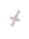 Men's White Gold Cross 14K