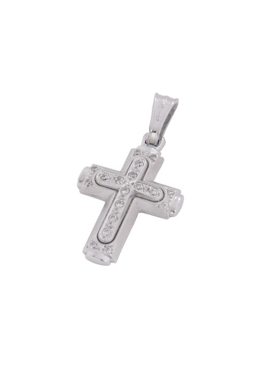 Damen Weißgold Kreuz 14K