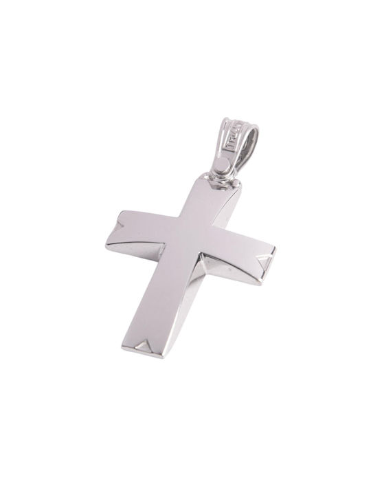 Men's White Gold Cross 14K