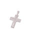 Men's White Gold Cross 14K