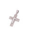 Men's White Gold Cross 14K