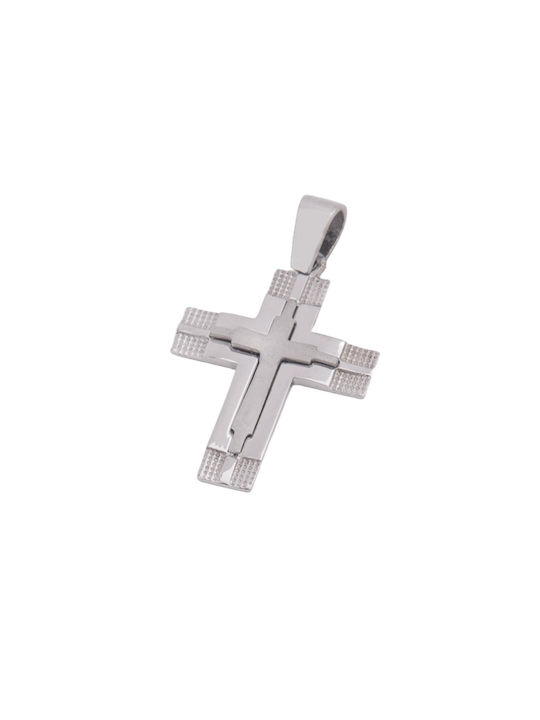 Men's White Gold Cross 14K