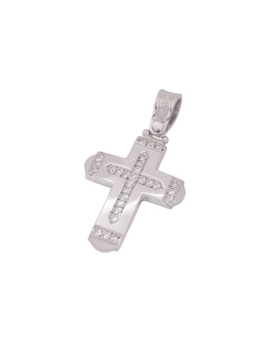 Damen Weißgold Kreuz 14K