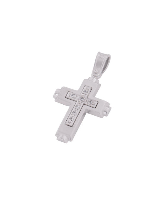 Damen Weißgold Kreuz 14K