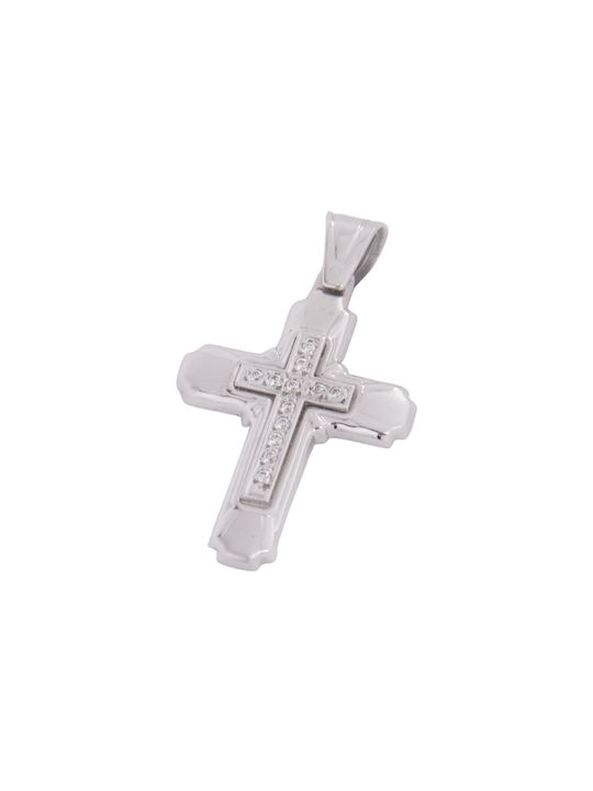 Damen Weißgold Kreuz 14K