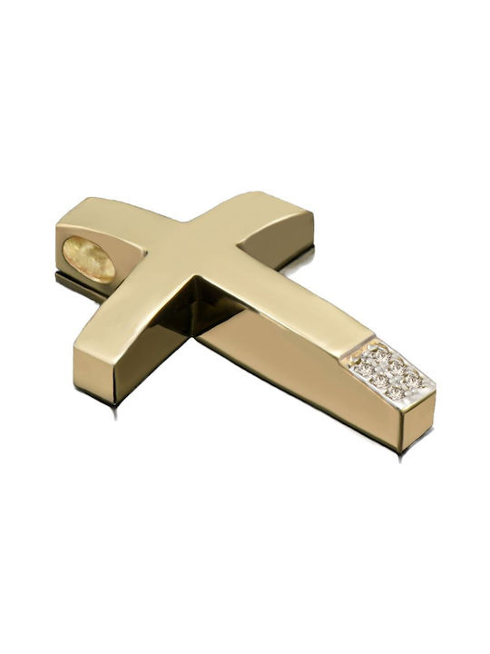 Damen Gold Kreuz 14K mit Kette