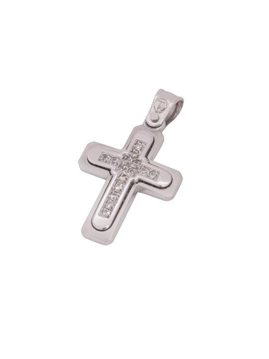 Damen Weißgold Kreuz 14K