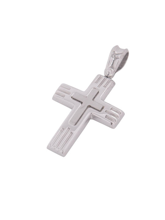 Herren Weißgold Kreuz 14K