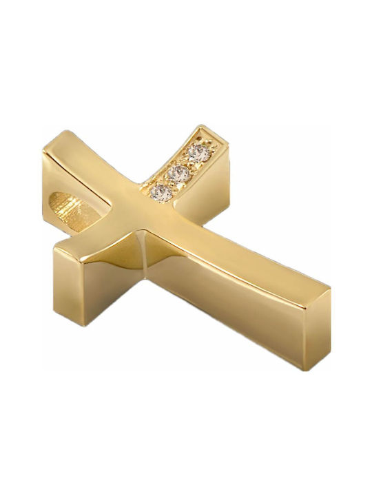 Damen Gold Kreuz 14K mit Kette