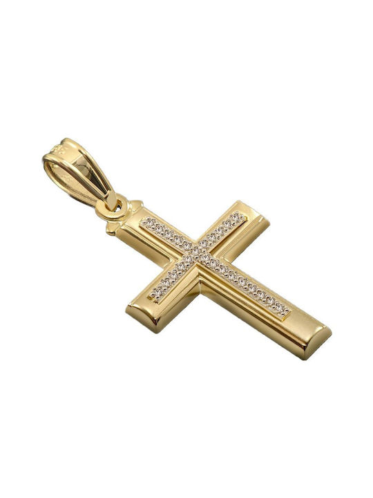 Damen Gold Kreuz 14K mit Kette