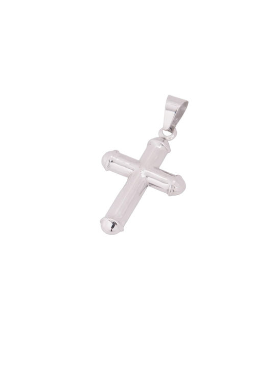 Men's White Gold Cross 14K