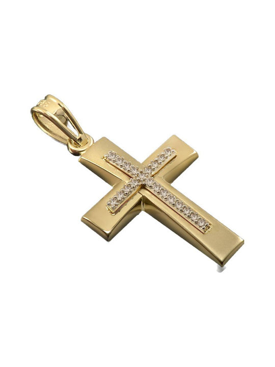 Damen Gold Kreuz 14K mit Kette