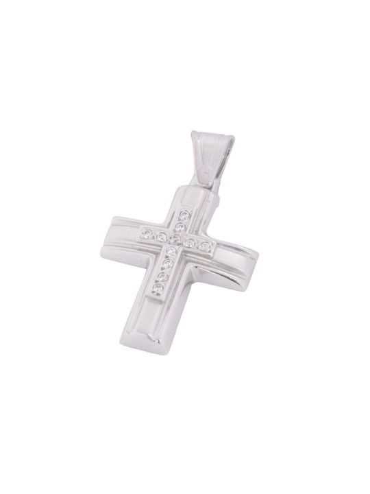 Damen Weißgold Kreuz 14K