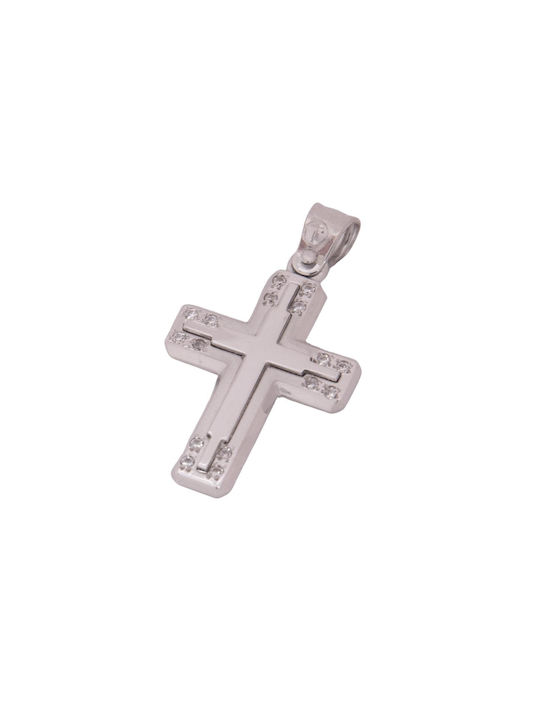 Damen Weißgold Kreuz 14K