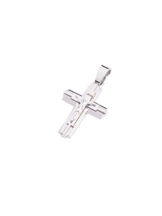 Men's White Gold Cross 14K with the Crucified