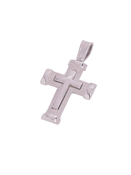 Men's White Gold Cross 14K