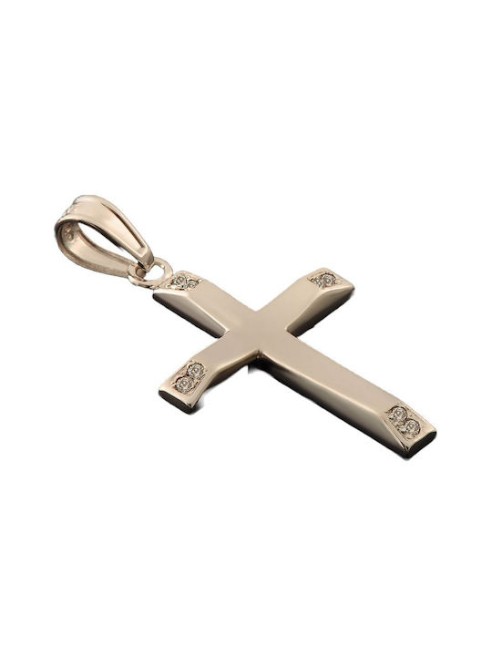 Damen Weißgold Kreuz 14K mit Kette