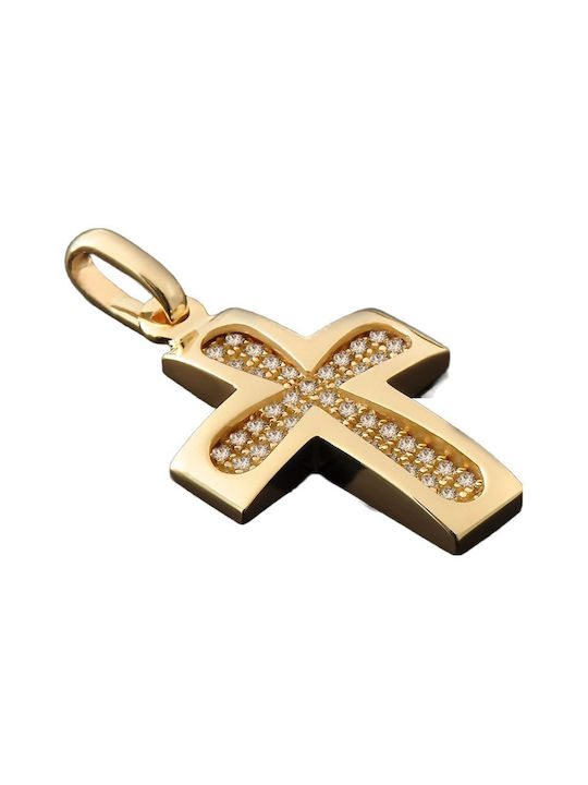 Damen Gold Kreuz 14K mit Kette