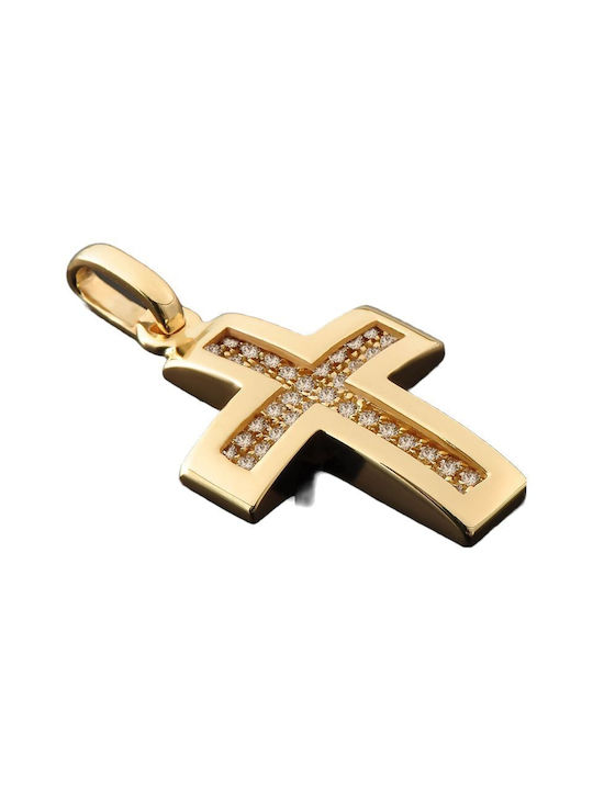 Damen Gold Kreuz 14K mit Kette