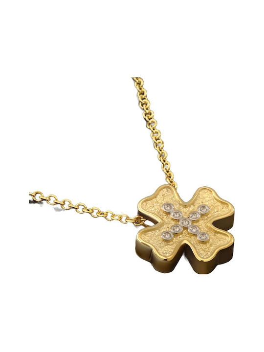 Damen Gold Kreuz 14K mit Kette