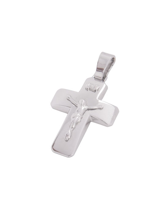 Men's White Gold Cross 14K with the Crucified