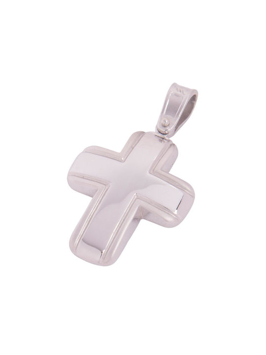 Men's White Gold Cross 14K