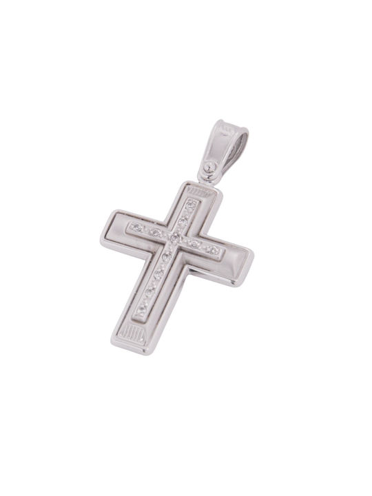 Damen Weißgold Kreuz 14K