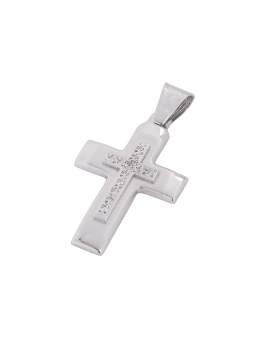 Damen Weißgold Kreuz 14K