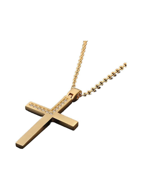 Damen Gold Kreuz 14K mit Kette