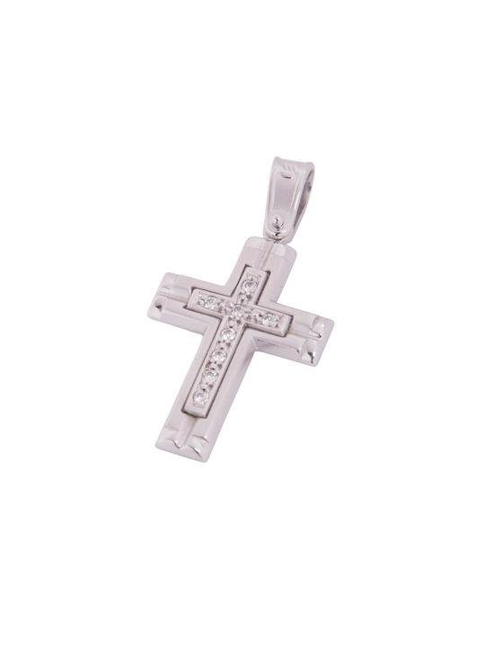 Damen Weißgold Kreuz 14K