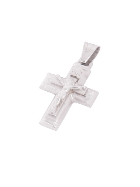 Men's White Gold Cross 14K with the Crucified