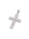 Men's White Gold Cross 14K