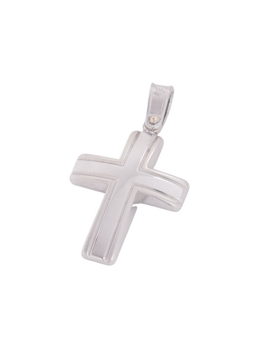 Herren Weißgold Kreuz 14K