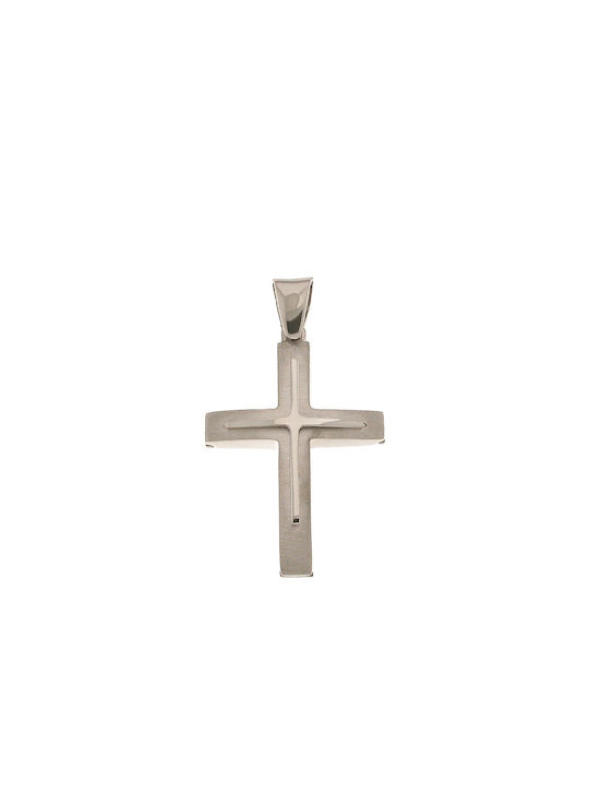 Q-Jewellery Men's White Gold Cross 14K