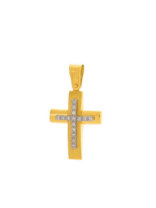 Q-Jewellery Damen Gold Kreuz 14K