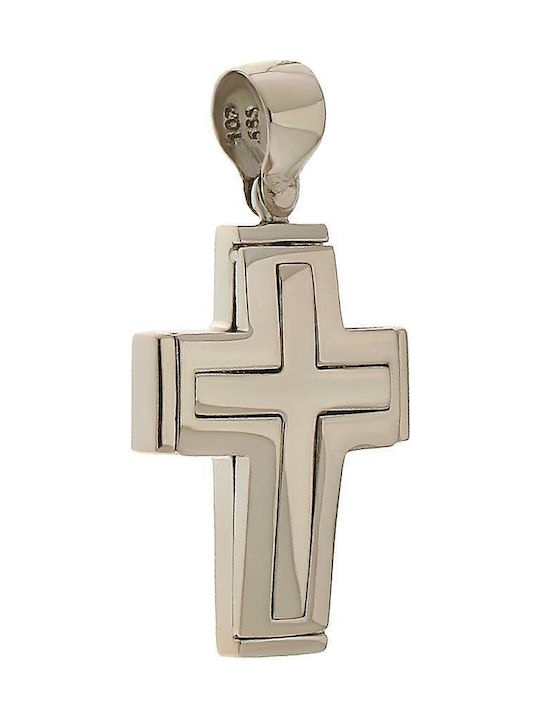 Q-Jewellery Men's White Gold Cross 14K