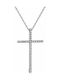 Women's White Gold Cross 18K with Chain