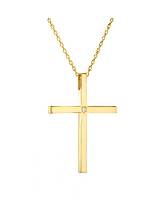 Gold Kreuz 14K mit Kette