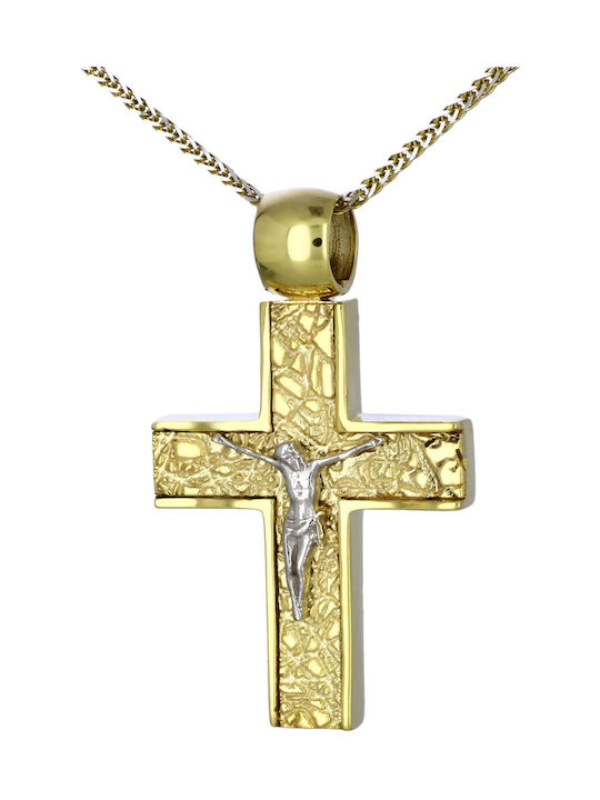 Herren Gold Kreuz 14K mit dem Gekreuzigten