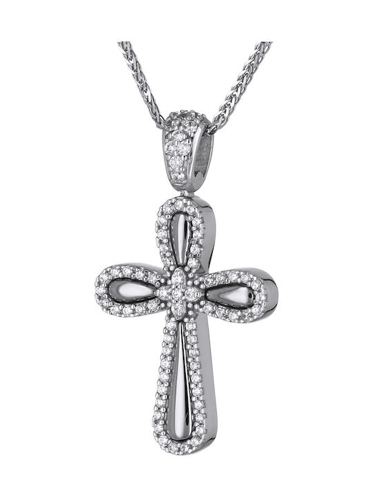 Women's White Gold Cross 14K