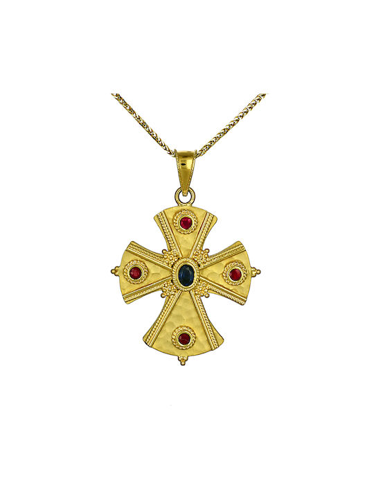 Damen Gold Byzantinisch Kreuz 18K