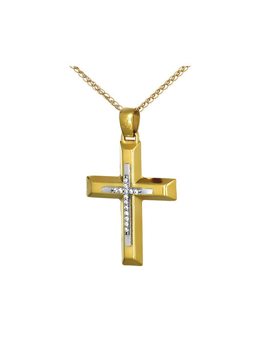 Damen Gold Kreuz 14K