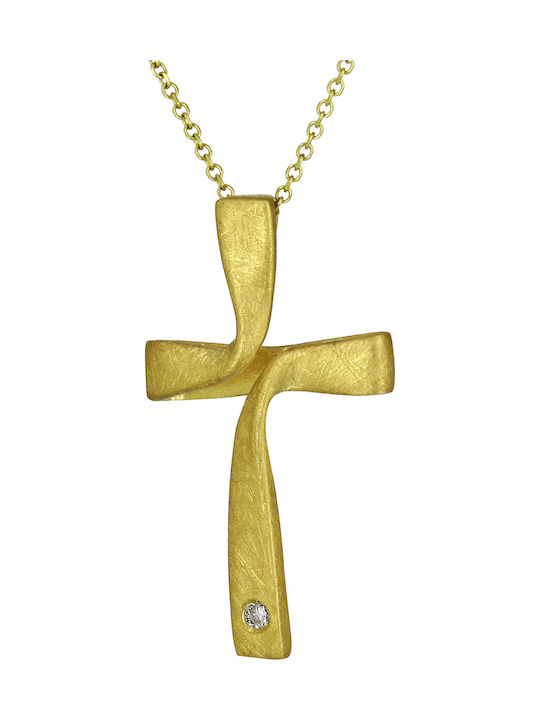 Gold Kreuz 18K mit Kette