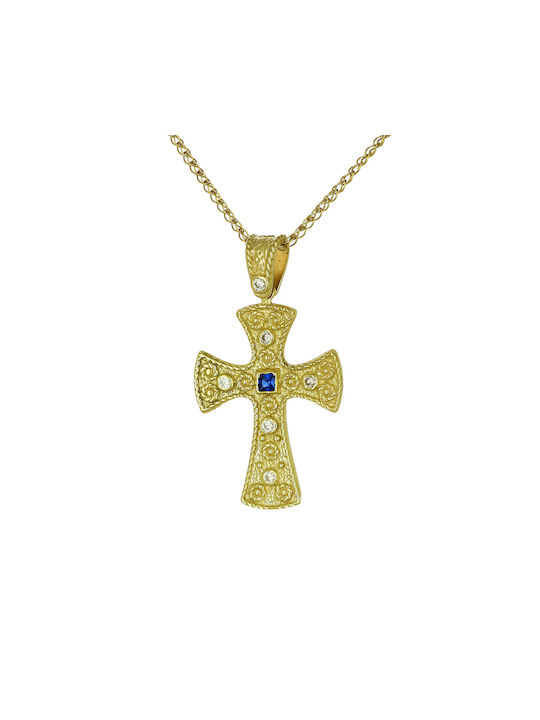 Damen Gold Byzantinisch Kreuz 14K