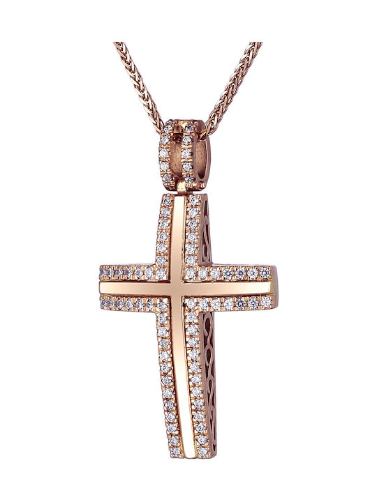 Damen Roségold Kreuz 14K