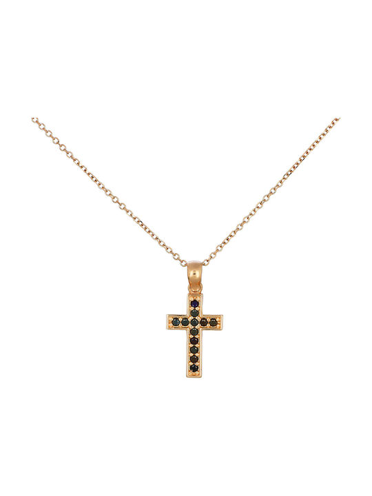 Damen Roségold Kreuz 14K