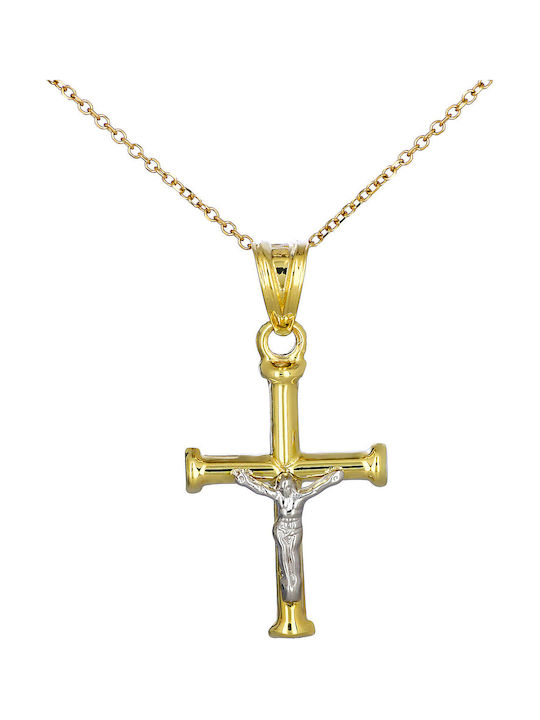 Herren Gold Kreuz 14K mit dem Gekreuzigten