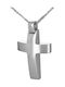 Men's White Gold Cross 14K