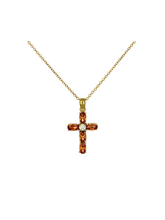 Damen Gold Kreuz 14K